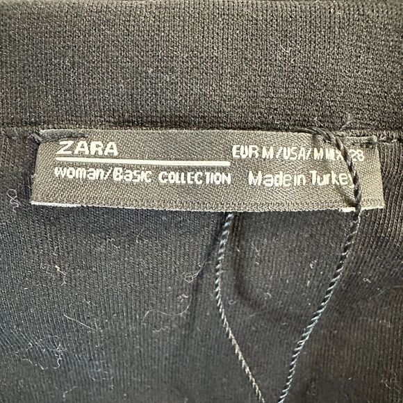 Zara Sexy Black Off-Shoulder Bandeau Style bodycon Dress Stretchy Medium - Picture 7 of 14